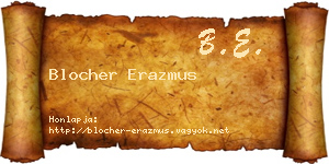 Blocher Erazmus névjegykártya